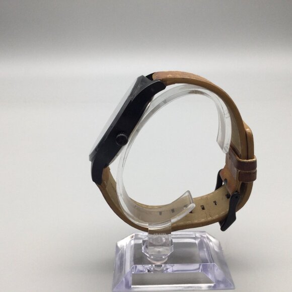 MVMT Classic Watch Men 45mm Black Date Brown Leather Band New Battery - Picture 5 of 16